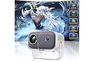 Videoprojecteur【FocusÉlectrique&±45°Correction trapézoïdale】 retroprojecteur Jimveo 360°Rotating Projecteur Portable 13000L FHD1080P WiFi6 Bluetooth HomeCinéma 4KSupportépour/Phone FireStick HDMI USB