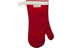 ‎LE CREUSET Le Creuset Ofenhandschuh mit extra langem Ärmel, Einheitsgröße, Kirschrot, Baumwoll-Canvas, 95002300060000