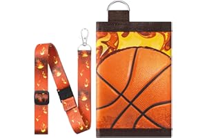 WAWSAM Portefeuille pour Enfants Portefeuille de Basket-Ball pour Garçons avec lanière Porte-Monnaie de Basket-Ball Portefeuilles de Rangement à Fermeture éclair Compact à Trois Volets Porte-Monnaie