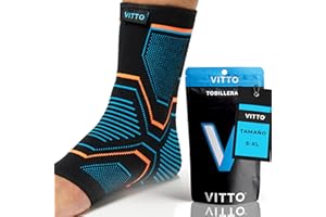 VITTO Tobillera para Esguince de Tobillo: Tobillera para Daño de Ligamentos, Tobillos Débiles, Tendinitis de Aquiles y Artritis (Pie Izquierdo o Derecho) (Manga, M)