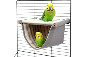 Qnvyw Vogel Hängematte Etagenbett, Wellensittich Zubehör, Winter Warm Vogelnest Haus, Grau, Für Papageien Und Kleine Vögel, Gemütlicher Schlafplatz Und Spielbereich