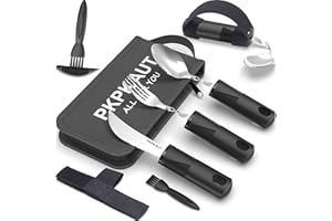 PKPKAUT Gewichtet/Biegbar Parkinson Besteck für Parkinson Patienten mit Universalmanschette, Behinderten Besteck für Behinderte Menschen mit Oxford-Tasche, Griffverdickung Seniorenbesteck Biegsam