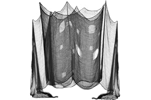Willingood Halloween Creepy Cloth, DealKits Spooky Giant (48 x 240 in.) Cheese Cloth Tapestry for Halloween Party Supplies Decorations Outdoor Yard Home Wall Decor, Black