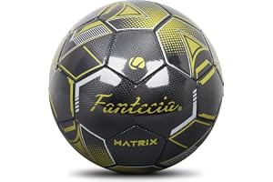 Fantecia Fotboll storlek 5 för vuxna unisex och unga, läder fotboll för träning och match, inomhus och utomhus, med pump