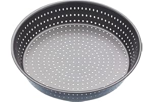 MASTER CLASS MasterClass Crusty Bake, tortiera forata profonda 23 cm, antiaderente senza PTFE, PFOA e BPA, in robusto acciaio al carbonio spesso 1 mm, teglia rotonda da 9 pollici, grigio