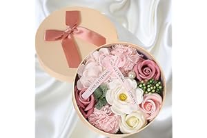 QSLKI Seifenblumenstrauß, Kunstblume, künstliche Blumen, einzigartiges Blumengeschenk, Geburtstagsblumen, personalisierte Kerze, Jahrestag, Geburtstag, für Mutter oder Freundin, künstliche (Pulver)