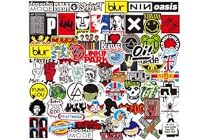 Sanmatic Autocollant Rock and Roll 100Pcs, Stick Bomb Pack pour Autocollant Batterie Casque de Musique pour Ordinateur Portable