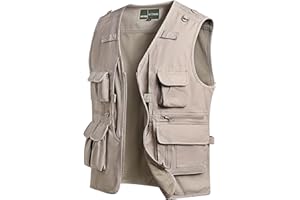 MeiLayM Hombres Al Aire Libre de Pesca Chaleco Casual Respirable Chaleco Ligero Chaleco Cámping sin Mangas Chaleco Bolsillo Múltiple Chalecos Senderismo Utility Chaleco