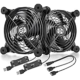upHere 120mm Fan USB Powered Fans Quiet computer cooling 5v Fan with 3 Speed Control Compatible for PC/Xbox/Playstation/TV Bo