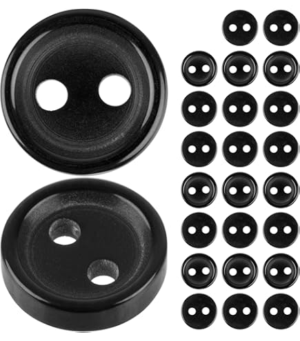 50 premium harsknopen, 11,5 mm (1,15 cm), zwart, ronde knopen van 1 mm