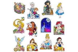 GTOTd Princess Fridge Magnet (12 Packs) Cute Girls Gifts Merch Decorations Bumper Decal Metal Flexible Vinyl Magnetic Decor Teens