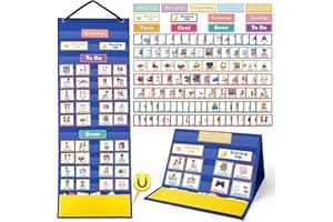 SANLEBI Visual Timetable 132 PECS Cards Weekly Behaviour Charts for Children, Now and Next Autism Sensory Equipment Magnetic Tile Board for Home School ADHD ASD