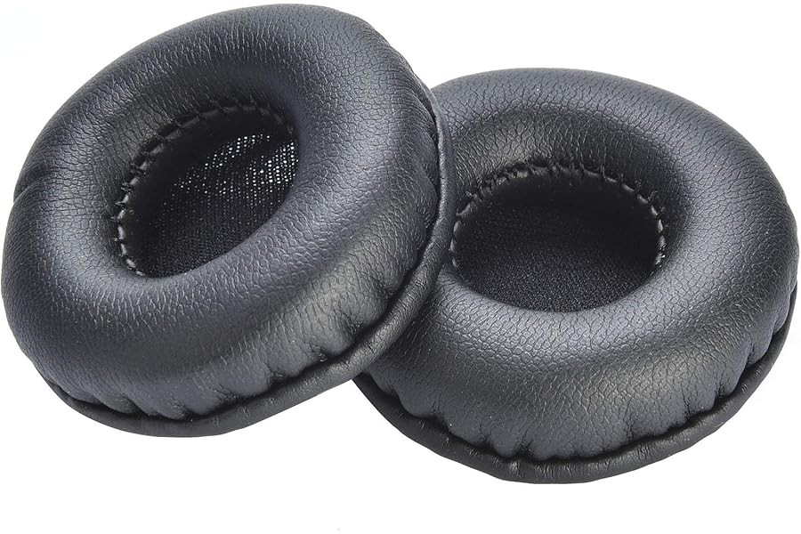Yizhet 1 pair Round Ear Pads 80mm Universal Replacement Earpads Premium Protein Leather Memory Foam Ear Cushions for Headphone Ear Cup with 80mm Diameter