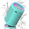 Ortizan Wireless Bluetooth Speaker with Light, Portable Mini Speakers Rich Bass, Bluetooth 5.0 & Built-In Mic, 15 hours Playtime, IPX6 Waterproof Speakers with Dual Pairing, Loud Speaker