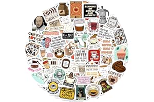 Padabayka 100 Stück lustige Kaffee-Aufkleber für Planer, Laptops, Scrapbooking und Trinkflaschen, lustige Geschenke für Kaffeeliebhaber - Coffee Stickers