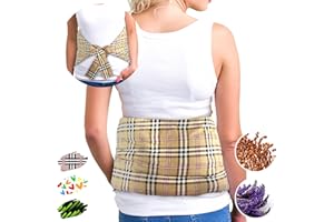 FEEL RECOVERY Ceinture Lombaire Chauffante Micro-ondes - Coussin Chauffant Dos et Dorsale (50x25 cm) - Compresse Chauffante de Graines Aromatiques - Housse Lavable, 100% Coton et Odeur de Lavande