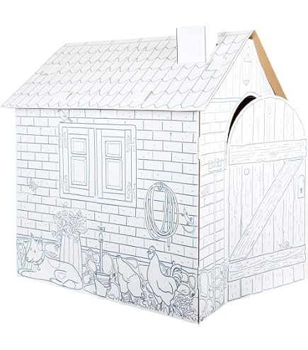 Couleur de Noël, Maison de Coloriage en Carton pour Enfants Bricolage Activité Artisanale Cadeau Q5I7