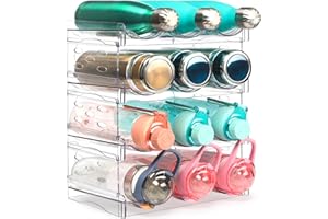 ‎JUPELI JUPELI Flaschenregal Stapelbar Weinregal, Flaschenhalter Kühlschrank, Flaschen Organizer Schrank, Flaschenaufbewahrung Wasserflaschenhalter Weinflaschen Halter (4Pcs)