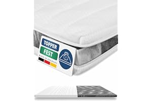 ‎AM QUALITÄTSMATRATZEN AM Qualitätsmatratzen Topper 180x200cm hart - Made in Germany - Oeko TEX zertifizierter Matratzen Topper 180x200 H4 / H3 für Boxspringbett - Feste Matratzenauflage 180x200 mit waschbarem Bezug