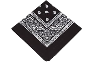 OXFORD NOVELTIES Unisex Paisley Bandanas (Black)