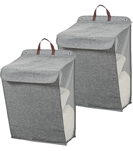 2 Paniers à Linge Pliables Muraux - Corbeilles Rangement Pour Vêtements Et Jouets 40x29.5cm