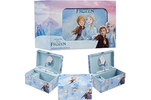 Disney Stitch Schmuckkästchen Mädchen, Musikbox für Ringe Ohrringe Halskette mit Mini Spiegel, Geschenke für Kinder und Teens (Blau Frozen)