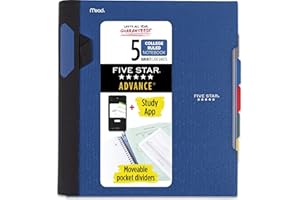 Five Star Nowoczesny notatnik spiralny, 5 przegródek, średniej szerokości, papier w linie, 2 arkusze, kolor może się różnić (6326), 1 opakowanie kobalt