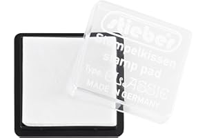 stieber® Mini-Stempelkissen mit Schnappdeckel, Gehäuse ca. 41x41 mm, Fasermaß ca. 34x34 mm *Bitte Farbe auswählen* (UNGETRÄNKT)