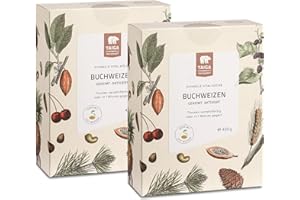 Taiga Naturkost - Bio Buchweizen gekeimt, glutenfrei, vegan, proteinreich, nährstoffreich, BPA-frei, fettarm - 2x 400 g