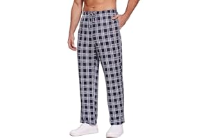 Ekouaer Pyjama Hose Herren Kariert Schlafanzughosen Lang Hosen Männer Schlafhose Loungewear und Nachtwäsche Loungehose für Männer Bottoms mit Taschen S-3XL