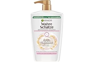 ‎GARNIER Garnier Wahre Schätze Beruhigendes Shampoo Sanfte Hafermilch XXL, beruhigend und feuchtigkeitsspendend, für empfindliches Haar und sensible Kopfhaut, Maxi Format,1000 ml