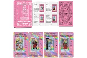Smoostart Rosa Tarocchi Carte Italiano Per Principianti Con Significato, Tarocchi Con Guida Per Principianti, Parole Chiave, Elemento, Pianeta, Zodiaco, Chakra, Sì O No, Tono Musicale, Numerologia
