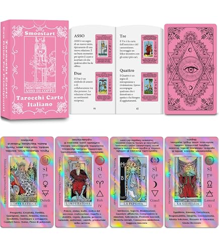 Mazzo di carte dei tarocchi per gatti, 78 carte dei tarocchi, carte dei tarocchi di carta patinata, carte di tarocchi stampate trasparenti, Tarocchi artistici con stampe di gatti, divertenti giochi di