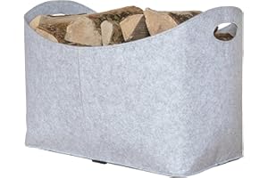 Rubberneck Cesta de leña, fieltro, dimensiones 54 x 39 x 30 cm (Gris)