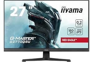 iiyama Ecran 27'' G-Master 0.2ms Red Eagle Fast IPS 2560x1440 180Hz 400 CD/m² HDMI DisplayPort 4xUSB (3.2) HPs 2x2W FreeSync Black Tuner G2770QSU-B6