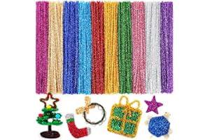 Tiehuoxia 200 PCS Pipe Cleaners, 10 Colors Glitter Pipe Cleaners for Crafts, Arts and Crafts Supplies for DIY, Decorations