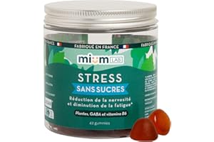 mium LAB - Complément Alimentaire Anti-Stress Sans Sucre - Gummies Stress - Détente et Relaxation - Cure 21 Jours - 100% Français - GABA, Rhodiola, Aubépine, B6