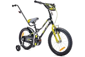 ‎SUN BABY sun baby Boys' Bicycle Children's Bicycle 14 and 16 Inch Boys Tiger Tracker Bike Lightweight Stabilisers with Push Bar from 2-6 Years BMX Bicycle Children