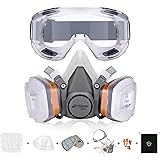 AirGearPro G-500 Atemschutzmaske mit A1P2 Filter, Gasmaske Staubfilter und Schutzbrille, Staubmaske für Lackieren, Arbeiten, 