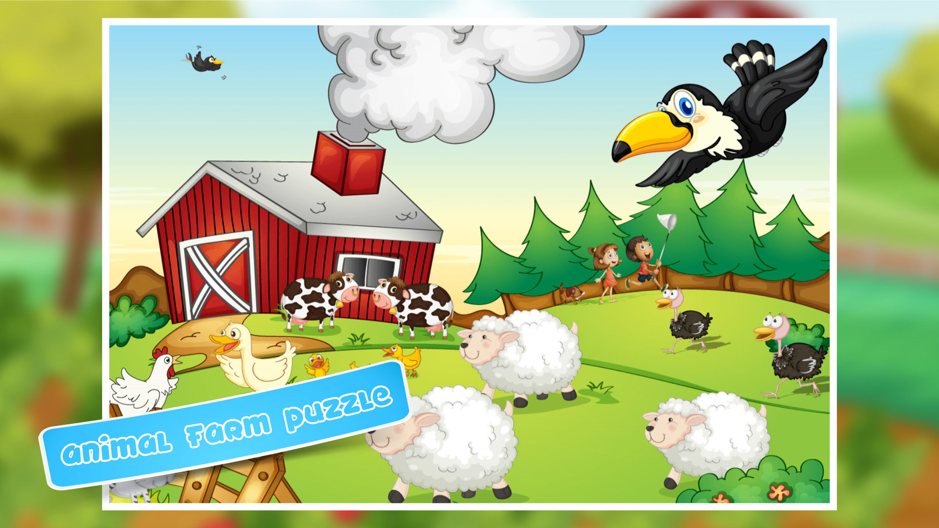 Farm Animal Games Adorable family Jigsaw Puzzles for Kids, boys