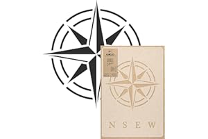 NAKLEO Plantilla Reutilizable Plástico Pared - diámetro 41 cm - Brújula Viento Rosa - Grande Papel pintado Patrón Pintura DIY Bricolaje Artesanía - Tela Muebles Madera Lienzo