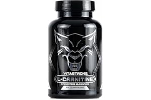VITASTRONG. L Carnitine à Haute Dose (1 par Jour/2 Mois), Acetyl L Carnitine 1000mg en 60 Comprimés Vegan Hautement Biodisponibles, Acides Aminés Essentiels L-Carnitine Pure Alternative à la Carnitine Liquide