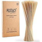 FOOGO Green 250pcs Large 30cm, Bamboo Skewers, FSC® Certified, Sturdy Eco-Friendly Wooden, Barbecue, BBQ & Kebabs Skewers, Fr