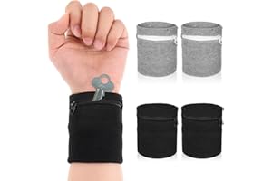 Mabor opaska na nadgarstek, 4 szt. opasek na nadgarstek z zamkiem błyskawicznym lekka kieszeń sportowa pochłaniająca pot opaski na nadgarstek dla kobiet mężczyzn siłownia sport bieganie spacery do