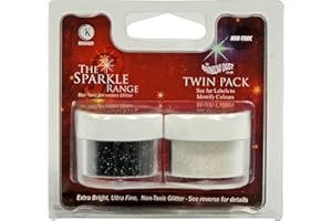 BAKERYTEAM Rainbow Dust Lot de 2 décorations de gâteau à paillettes hologramme Noir + Blanc