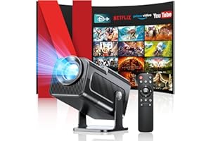 Seseno Projector, Mini Projector, 4K FHD 1080P Portable Projector, Supports Android 11.0 5G WiFi 6 BT 5.0, Automatic Keystone Correction, 150 Inch, 360 Degree Flip Smart Projector, for Phone/PC/Laptop