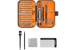 AIKER Destornilladores Precisión,Juego De Destornilladores Magnéticos Actualizado,135 IN 1 Kit De Herramientas De Reparación De Electrónica DIY Con Mini Caja Empotrada-Naranja