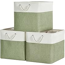 HNZIGE Set di 4 contenitori a cubi in tessuto per riporre