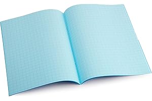 Crossbow Education Dyslexia Tinted Exercise Books - A4-10mm squared - Aqua (10 Pack)