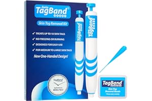 Auto TagBand Skin Tag Removal Kit. Fast Effective & Safe Skin Tag Remover for Large Skintags (4mm-6mm) on Face & Hard to Reach Areas - One-Hand Application at Home in Minutes, Includes Pen + 10 Bands